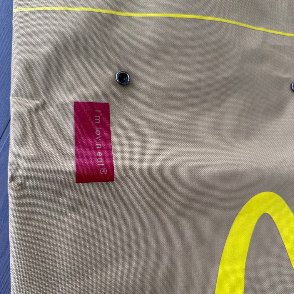 McDonalds Im Lovin It Canvas Roll Top Backpack Paperbag Golden Arches Bag Retro - Picture 3 of 7